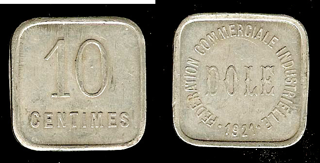 Dole (Jura) 10 centimes 1921 AU+